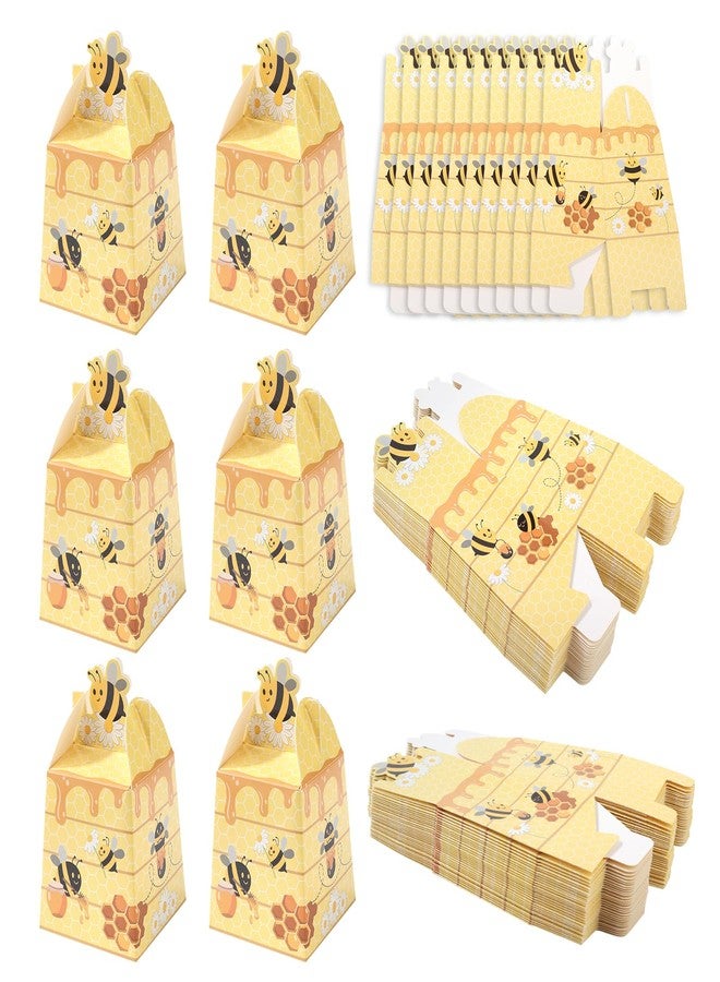 Cyblinia Bumble Bee Candy Boxes 50 Pcs Beehive Gift Boxes Paper Bee Party Favor Box for Birthday Decorations - Image 1