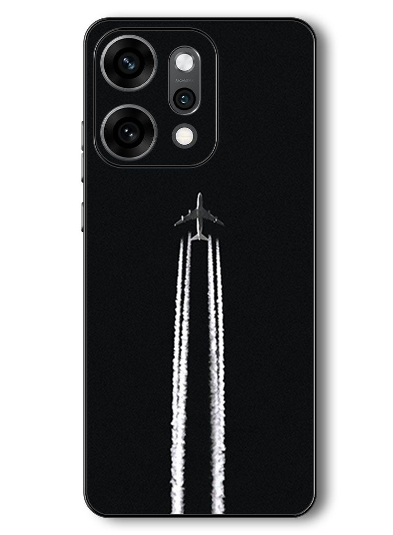 Theodor Case Compatible with Oppo Reno 14 Pro 6.83 Inch Protection Shockproof Bumper Cover airplane_track_night - Image 1