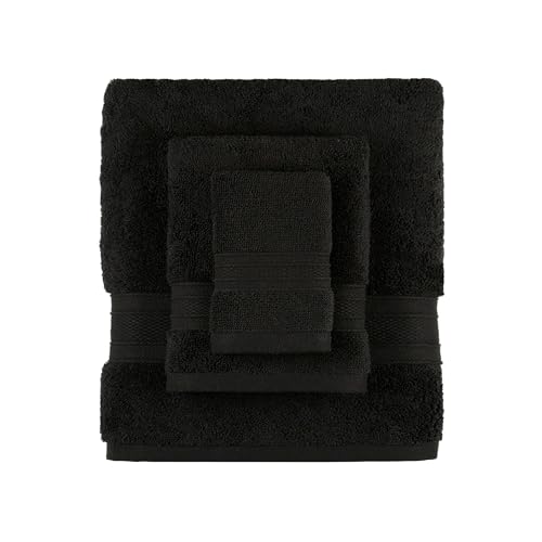 Trident Soft Comfort Air Rich Towels for Bath, 100% Cotton Towel, Super Soft, Highly Absorbent, 6 Pieces Towel Set, 500 GSM - Black - Image 3