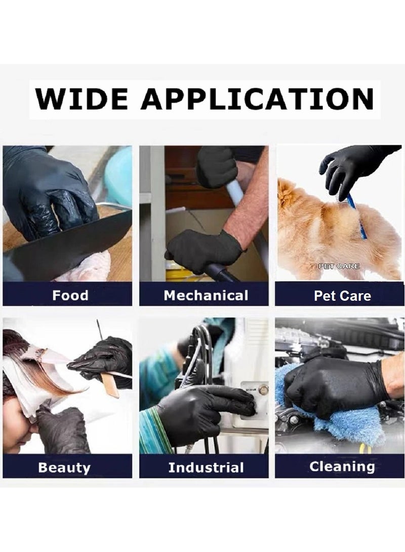 Multi Purpose Black Disposable Vinyl Powder Free Gloves Large Size - Image 3