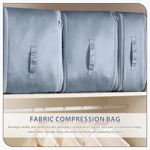 TPTAL Ultra Space Saving Self Compression Organizer, Heavy Duty Moving Bags, Storage Tote for Space Saving, Self Compression Moving Large Capacity Organizer Bag for Comforters (Grey, XL (54 * 42 * 60CM)) - Image 5