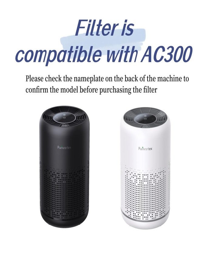 Purivortex AC300 Air Purifier Replacement Filter, 3-in-1 True HEPA with High-Efficiency Activated Carbon - Image 4
