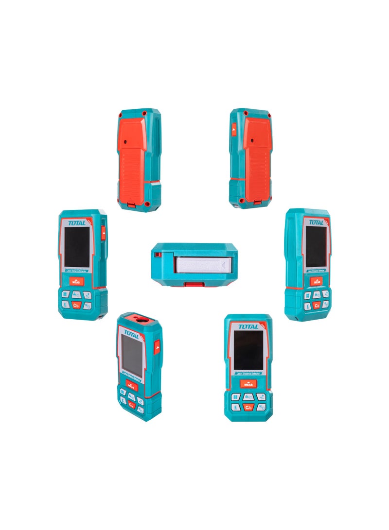 توتال مجموعة أدوات قياس المسافة بالليزر 3 في 1 من توتال (نطاق 100 متر) - تتضمن شريط قياس رقمي بالليزر (بدقة ±2 مم)، ومستوى يدوي صغير مغناطيسي، ومصباح يدوي عالي السطوع بقوة 250 لومن - TOS251003 - Image 3