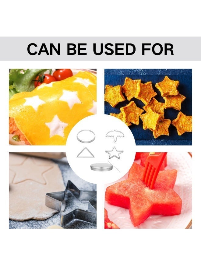 Bukela 6 Pack Korean Candy Making Tools, Stainless Steel Cookie Cutters Biscuit Molds, Sugar Game Kit, Umbrella Triangle Star Round Baking Cake Molds for Party Sugar Game Cookie ﻿ - Image 4