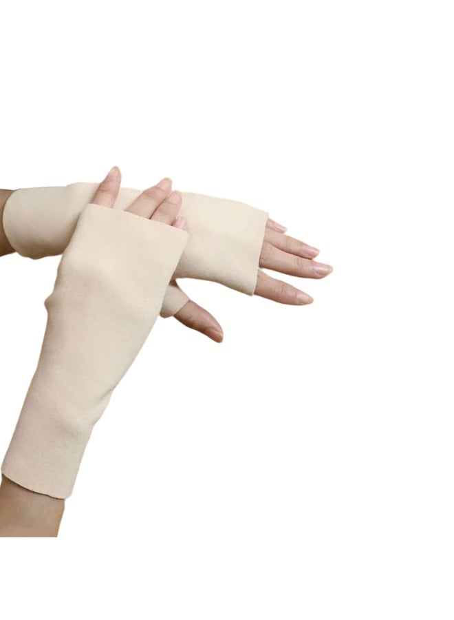 Autumn And Winter Warm Gloves Half Finger Touch Screen Fingerless Gloves - Image 1