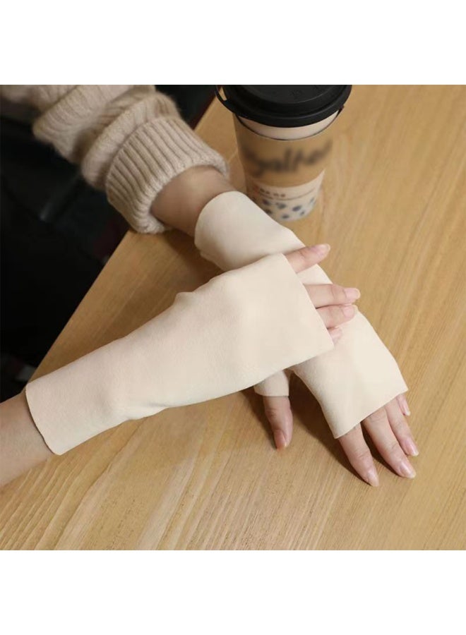 Autumn And Winter Warm Gloves Half Finger Touch Screen Fingerless Gloves - Image 2