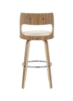 Woplek White&Beige Stylish Luxury Wooden Modern Comfort Bar Chair  - Image 2