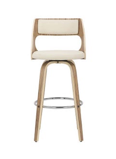 Woplek White&Beige Stylish Luxury Wooden Modern Comfort Bar Chair  - Image 4