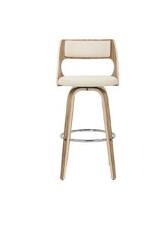Woplek White&Beige Stylish Luxury Wooden Modern Comfort Bar Chair  - Image 1