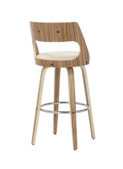 Woplek White&Beige Stylish Luxury Wooden Modern Comfort Bar Chair  - Image 3