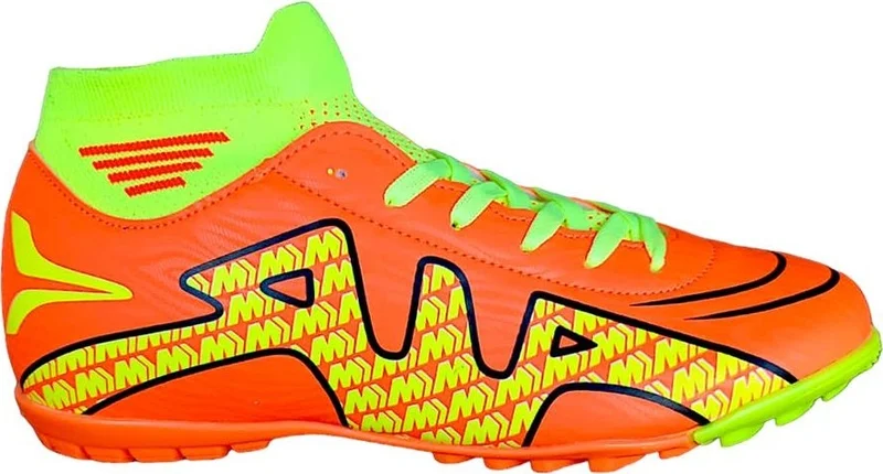 Liger Socked Ankle High Top Football Boots Orange - Yellow