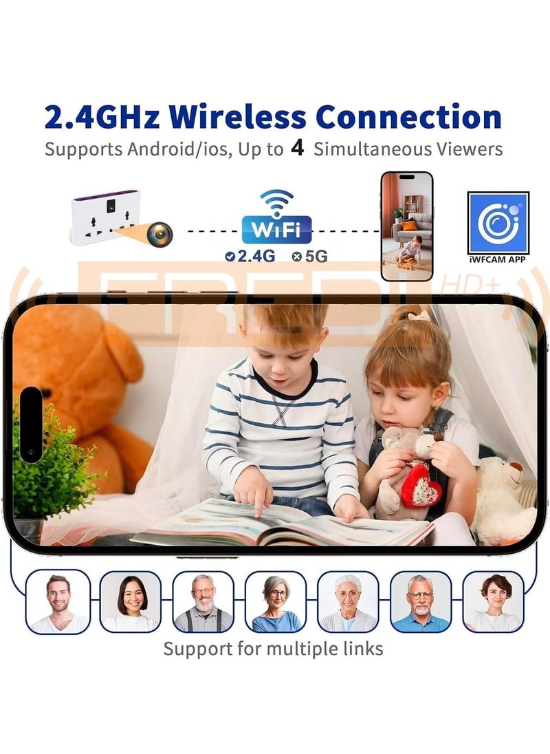 FREDI HD PLUS FREDI HD PLUS WiFi Hidden Socket Board Wireless 1080P HD Camera Office Indoor Security Camera Home Surveillance Camera with Inbuilt 32gb SD Card iWFCam APP Hidden Camera  - Image 4