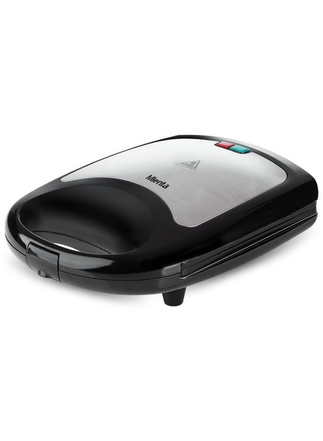 Mienta Sandwich and Waffle Maker, 1200 Watt, Silver - SM27609A - Image 1