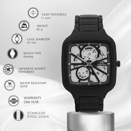 IIK COLLECTION Watch for Man Stainless Steel Chain|Long Battery Life with Long Lasting Polish Water Resistance| Trendy Design| Push Button Lock Durable Watch for Boys - Image 5