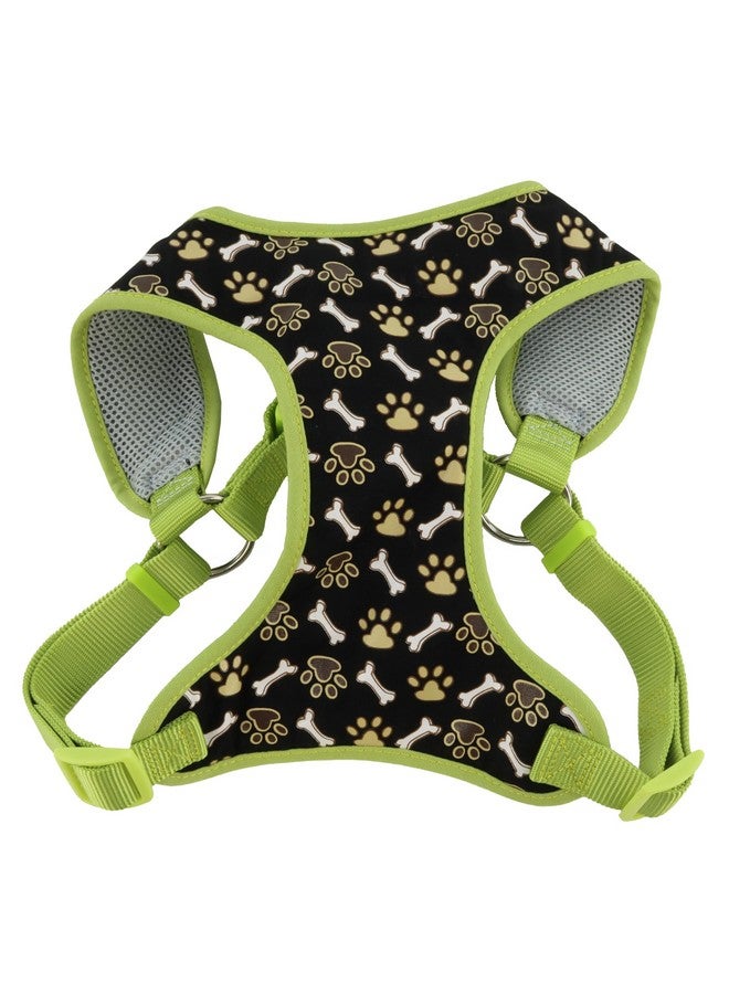 Coastal Pet Ribbon Designer Wrap Adjustable Dog Harness - Large & Small Dog Harness - Breathable Mesh Harness for Dogs Pet Supplies for Dogs - Brown Paws & Bones, 5/8" x 16-19" - Image 1