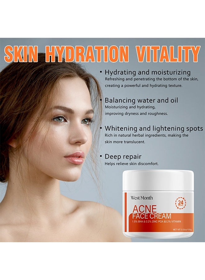 West&Month Acne Face Cream, Acne Spot Treatment for Face & Acne Dots, Natural Cystic Acne Treatment, For All Skin Types, Premium Acne Scar Cream & Pimple Remover 100g  - Image 5