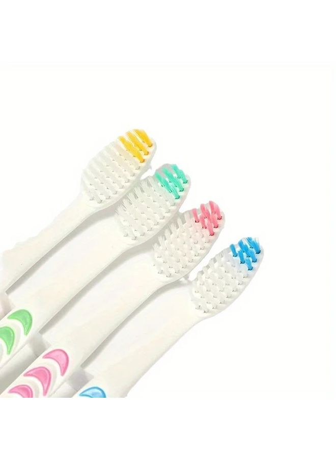 5 Pack 10 Pack Soft Bristle Toothbrushes for Family Seniors and Denture Care Gentle Microfiber Ergonomic Handle Colorful Striped Design Random Color - Image 5