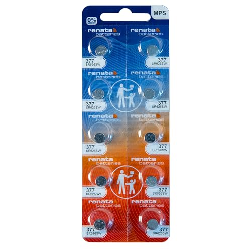 Renata 377 SR626SW Batteries - 1.55V Silver Oxide 377 Watch Battery (10 Count) - Image 4