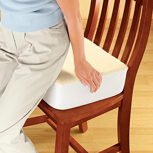 easycomforts وسادة كرسي فوم سميكة للغاية من إيزي كومفورتس - وسادة كرسي محمولة كبيرة مع غطاء بيج قابل للإزالة والغسل - بسماكة 5 بوصات لتخفيف الألم والضغط - Image 2