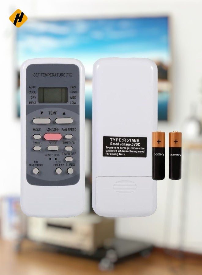 HuHa Universal Remote Control Replacement for Midea Air Conditioner (Type: R51M/E) - Easy to Use, No Setup Required, Fully Compatible, Battery Included - Image 1