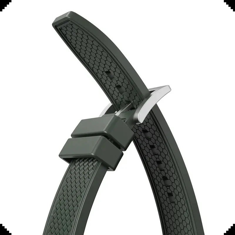 Universal FKM Rubber Watch Band Quick Release 18mm 19mm 20mm 21mm 22mm 24mm Watch Strap Replacement Compatible with Apple Suunto & Other Sport Watches - Image 3