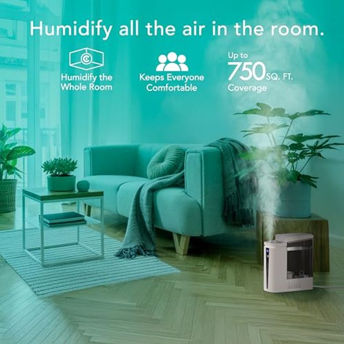 Vornado MISTIC 8 Whole Room Ultrasonic Humidifier, Top-Fill, Aromatherapy, 2-Gallon Tank, 3-Gallon Output, Warm or Cool Mist Humidifier, Automatic Humidity Control, Included Scent Pads - Image 2