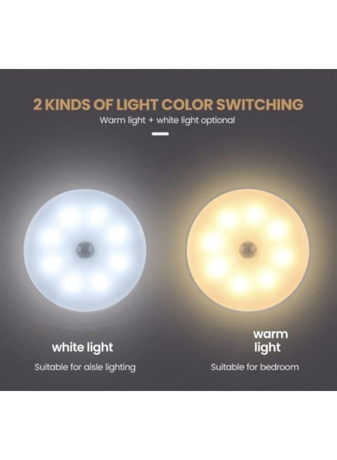مستشعر حركة 2 في 1 ضوء ليلي ذكي LED يدرج ضوء الغسق إلى الفجر مستشعر توفير الطاقة، إضاءة ليلية LED لغرفة النوم، الحمام، المطبخ،  - Image 4