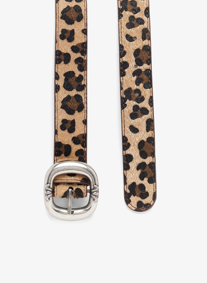 Ginger Leopard Print Slim Belt - Image 2
