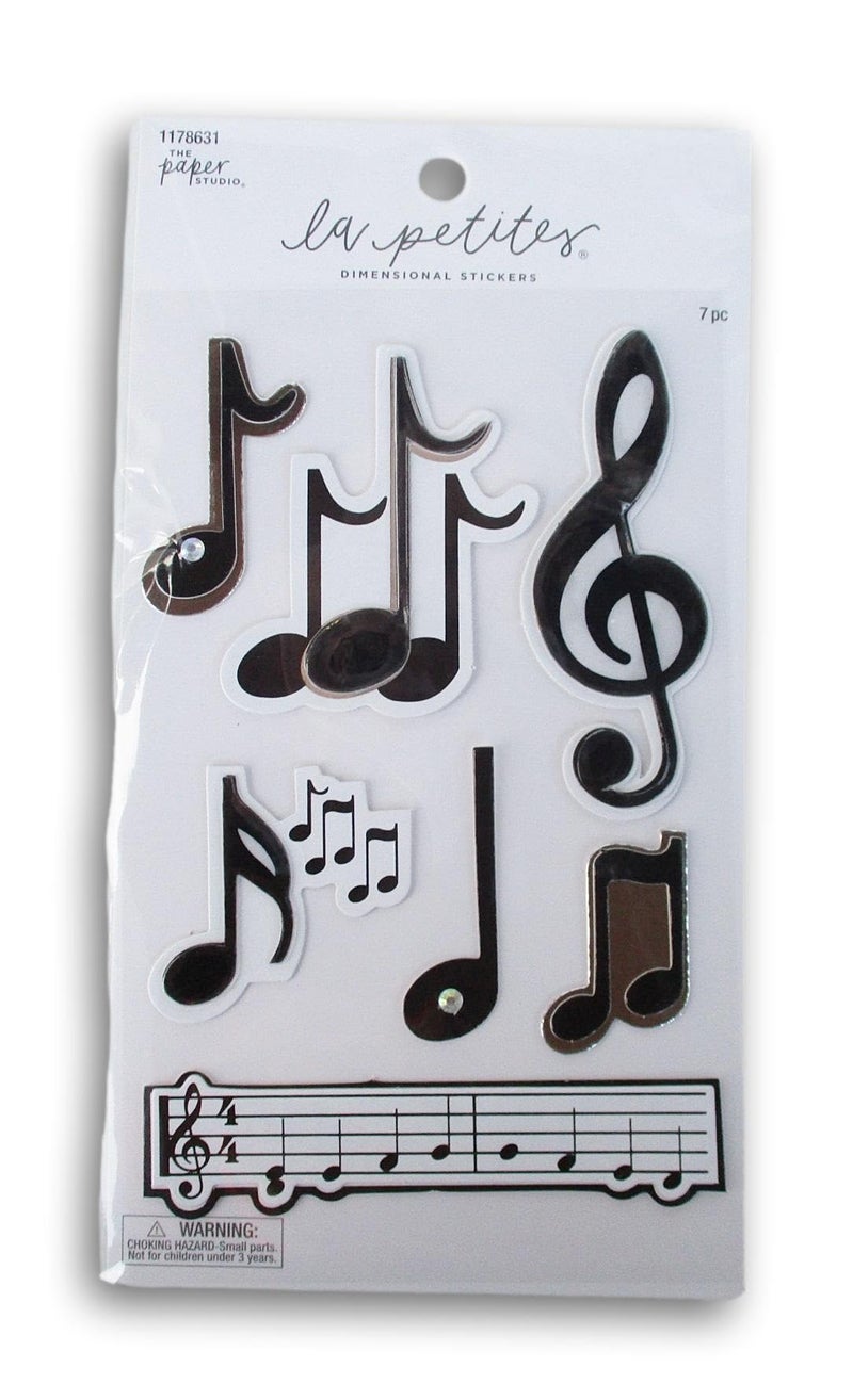 3D Music Notes Stickers for Journaling Scrapbooking Cardmaking Arts Crafts 7 Pieces
