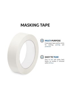 MARKQ Masking Tape 1 inch x 20 yards White Strong Adhesive Tape for Painting, Decorating, DIY Home, Office, School Stationery, Arts, DIY Crafts etc [1 Roll]  - Image 3