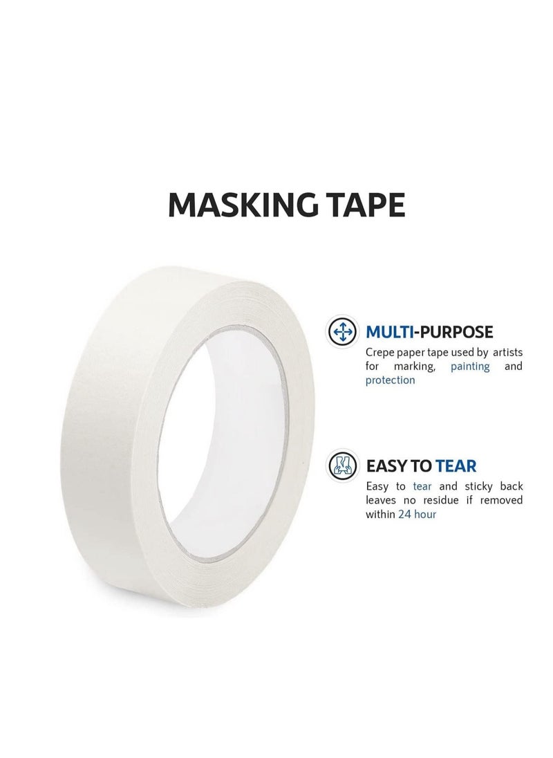 MARKQ Masking Tape 1 inch x 20 yards White Strong Adhesive Tape for Painting, Decorating, DIY Home, Office, School Stationery, Arts, DIY Crafts etc [1 Roll]  - Image 3