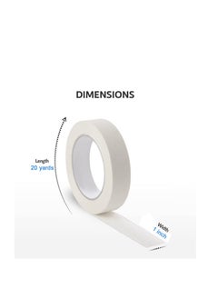 MARKQ Masking Tape 1 inch x 20 yards White Strong Adhesive Tape for Painting, Decorating, DIY Home, Office, School Stationery, Arts, DIY Crafts etc [1 Roll]  - Image 2