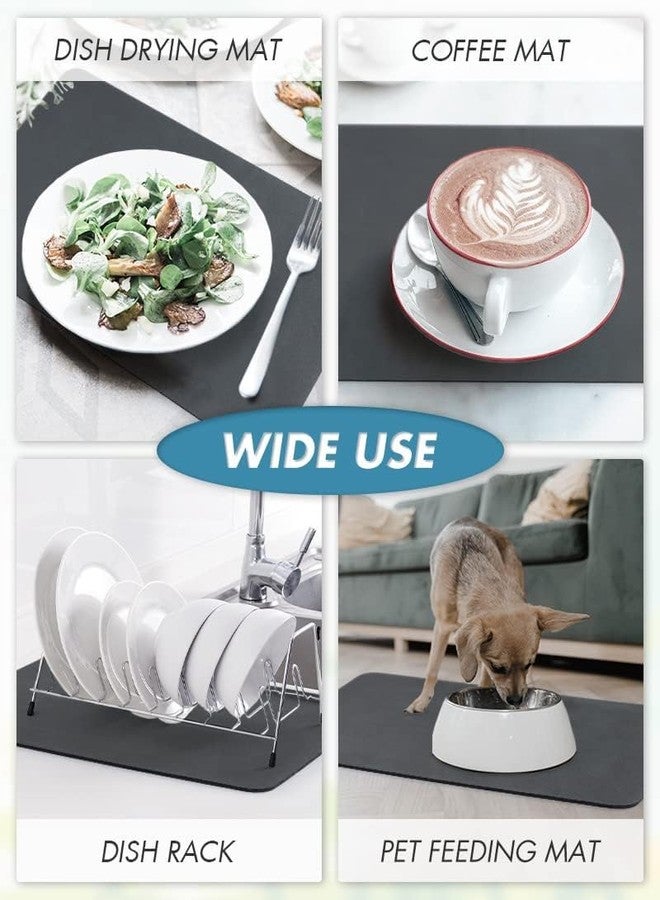 COOFANDY Dish Drying mat for Kitchen Water Absorbent mat, Mat for Kitchen with Non-Slip Rubber Back, Hide Stain Kitchen Super Absorbent Draining Mat, Easy to Clean Dish Rack Pad (30 * 40) - Image 3