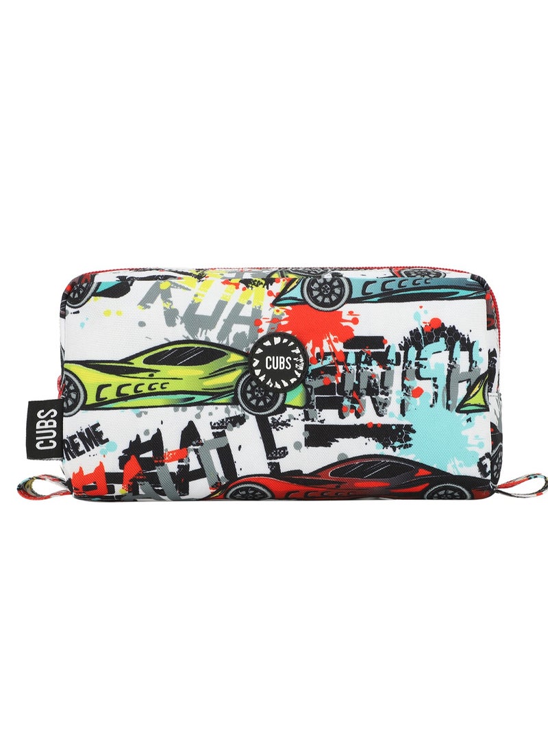 CUBS Cars Print Waterproof pencil case pouch with zip closure - Image 1