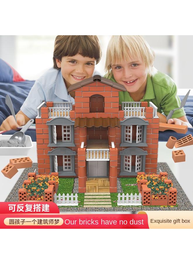 Bluejw Handmade Wall Building Toy Little Masons Building House Diy Cabin Building Model Assembled Creative Parent-Child Toys - Image 2