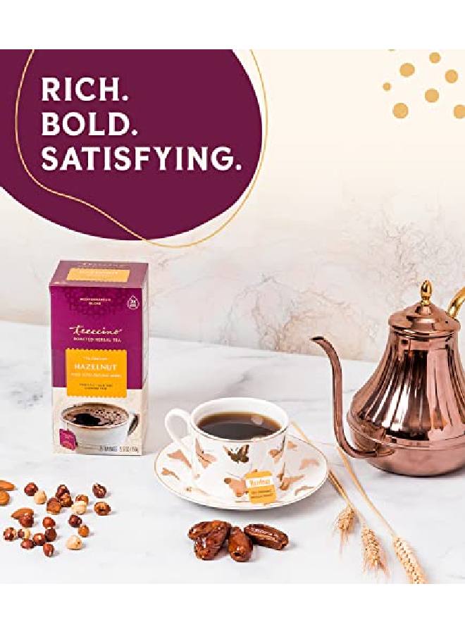 teeccino Herbal Tea Hazelnut Rich & Roasted Herbal Tea Thats Caffeine Free & Prebiotic For Natural Energy 25 Tea Bags - Image 5
