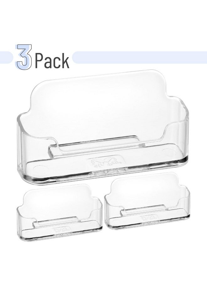 Mr. Pen - Acrylic Business Card Holder, 3 Pack, Business Card Holder Desk, Business Card Holders, Business Card Display, Business Card Holder Display, Business Card Stand, Desk Business Card Holder  - Image 2
