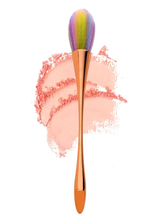 Gleva Ultimate Blend Makeup Brush For Cream, Liquid & Powder Foundation, Blush, & Bronzer, Buff & Blend Makeup Brushs (Rose Gold Colored Hair) - Image 1