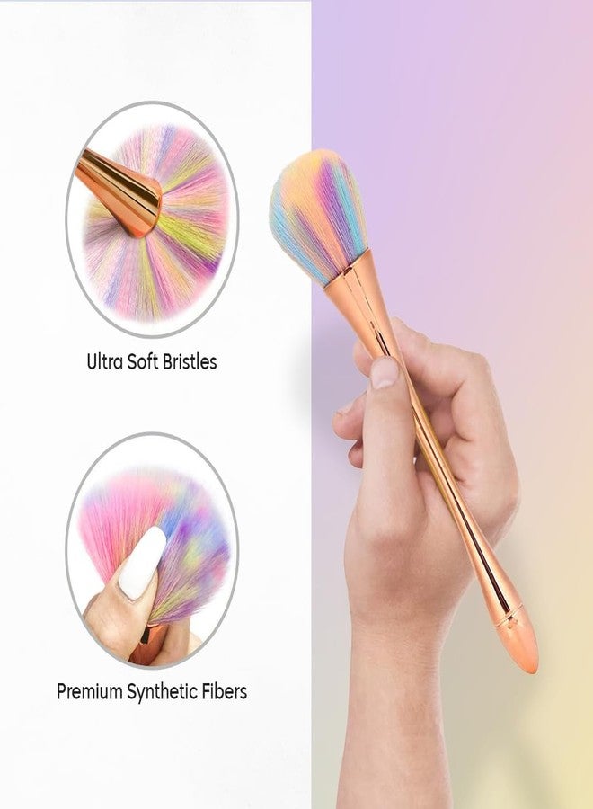 Gleva Ultimate Blend Makeup Brush For Cream, Liquid & Powder Foundation, Blush, & Bronzer, Buff & Blend Makeup Brushs (Rose Gold Colored Hair) - Image 3