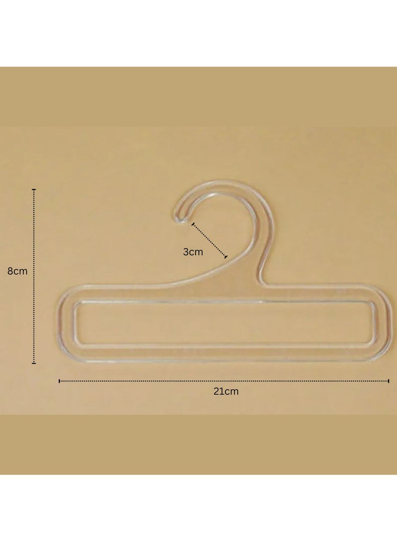 أورتوك 12 قطعة علاقات أوشحة بلاستيكية خفيفة الوزن من البلاستيك، حاملة أوشحة صغيرة للملابس الجافة غير الملحومة، حاملة أوشحة قصيرة، علاقات شفافة للأوشحة والشالات والشالات والمناشف والمفارش ومفارش السرير ومفارش المائدة علاقات ملابس 21 سم - Image 2