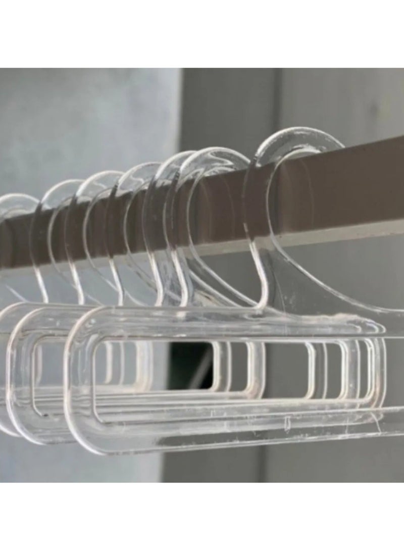 أورتوك 12 قطعة علاقات أوشحة بلاستيكية خفيفة الوزن من البلاستيك، حاملة أوشحة صغيرة للملابس الجافة غير الملحومة، حاملة أوشحة قصيرة، علاقات شفافة للأوشحة والشالات والشالات والمناشف والمفارش ومفارش السرير ومفارش المائدة علاقات ملابس 21 سم - Image 4