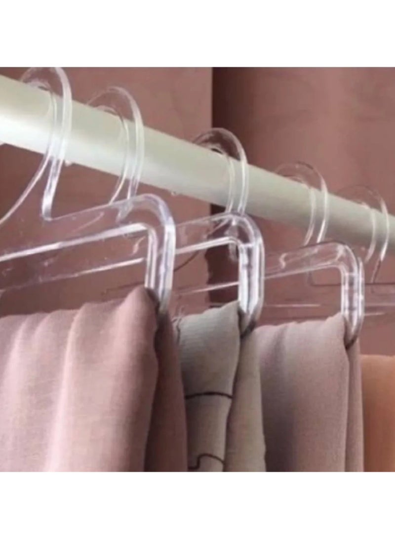 أورتوك 12 قطعة علاقات أوشحة بلاستيكية خفيفة الوزن من البلاستيك، حاملة أوشحة صغيرة للملابس الجافة غير الملحومة، حاملة أوشحة قصيرة، علاقات شفافة للأوشحة والشالات والشالات والمناشف والمفارش ومفارش السرير ومفارش المائدة علاقات ملابس 21 سم - Image 5