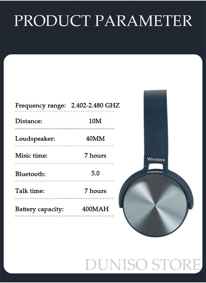 DUNISO - Wireless Headphones Active Noise Cancelling Bluetooth Headphones Over Ear with Adjustable Microphone Deep Bass Comfortable Protein Earpads for Travel and Work - Image 1