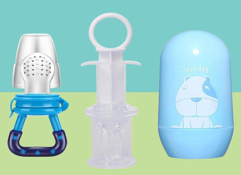 Alya Newborn The Cheeky Kidzz Essential Nail Grooming Manicure Pedicure Kit With Fruit Vegetable Soother Teether and Medicine Dropper Teether (Design 3003), Assorted - Image 1