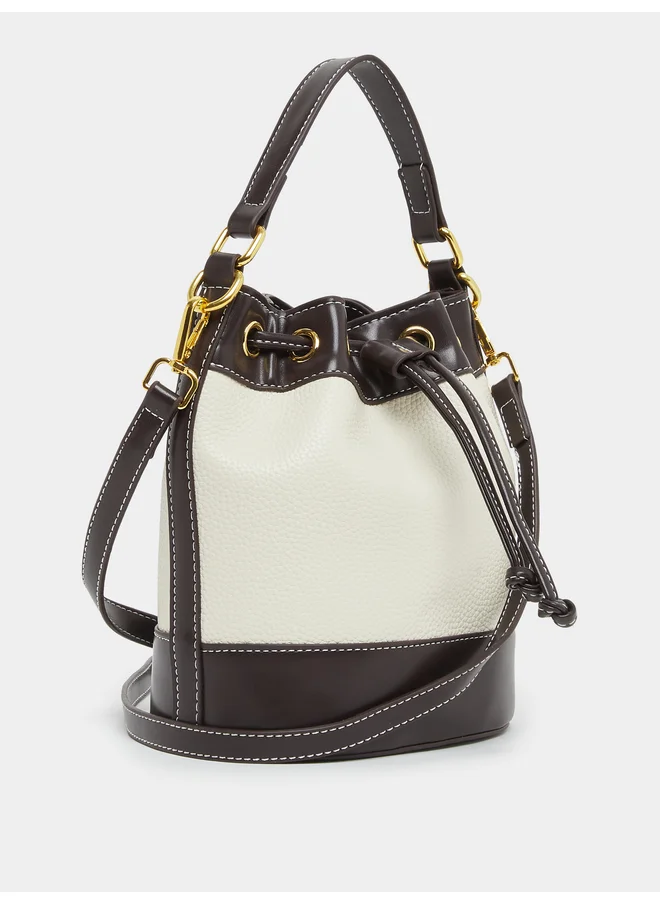 ستايلي Styli Dual Tone Handbag with Drawstring