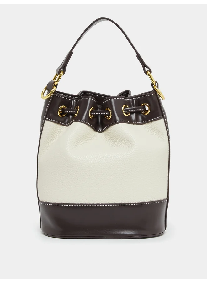 ستايلي Styli Dual Tone Handbag with Drawstring