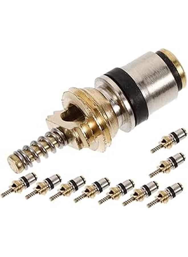 طقم صمامات AC للمركبة 10 قطع من النحاس لصيانة وإصلاح نظام R134a - Image 1