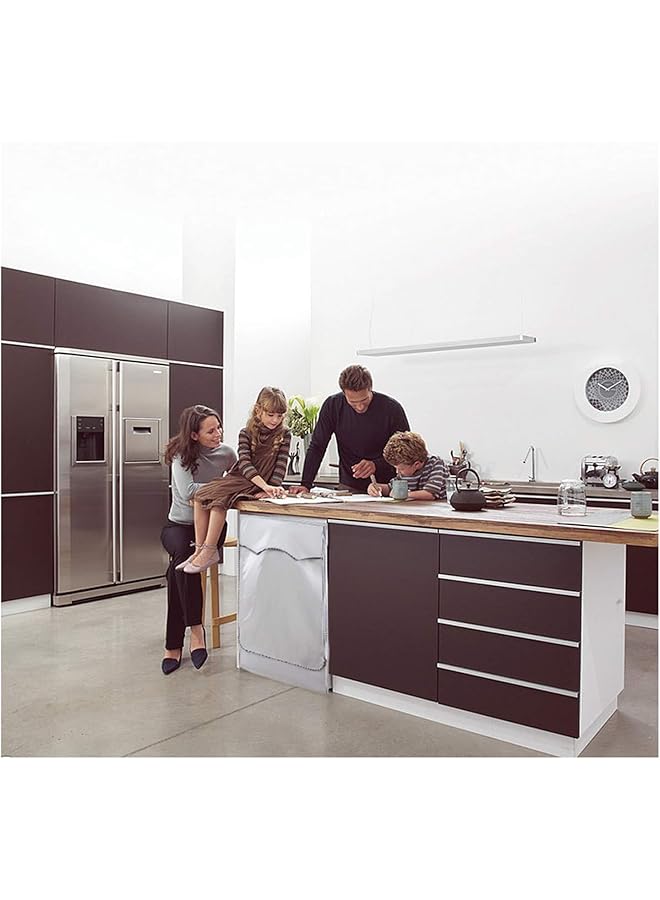 إيروريكس غطاء غسالة ومجفف مطلي باللون الفضي من قماش أكسفورد، غطاء غسالة ومجفف أوتوماتيكي بالكامل، غطاء مقاوم للماء والشمس والغبار، مقاس XL - Image 4