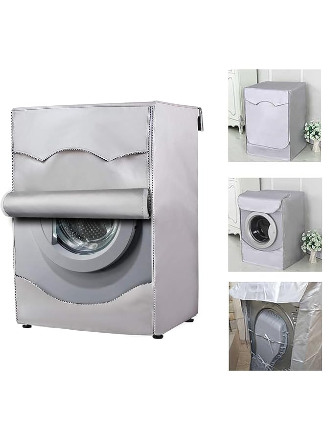 إيروريكس غطاء غسالة ومجفف مطلي باللون الفضي من قماش أكسفورد، غطاء غسالة ومجفف أوتوماتيكي بالكامل، غطاء مقاوم للماء والشمس والغبار، مقاس XL - Image 1