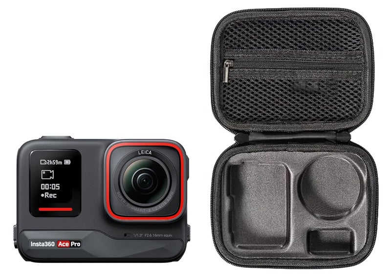 Vertus ® Carrying Case Storage Bag, Travel Case Cover for Insta360 Ace/Ace Pro/Ace Pro 2 Action Camera (Hard|Black) - Image 1